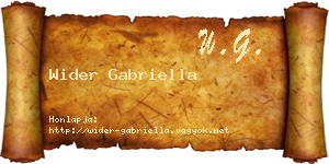 Wider Gabriella névjegykártya